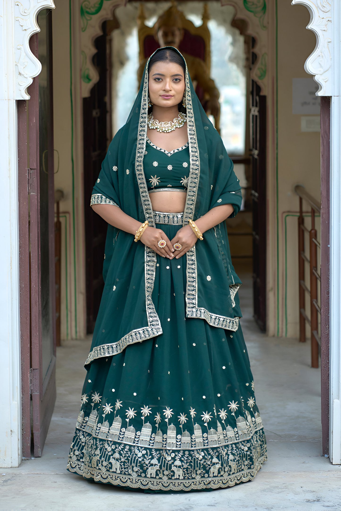 Lehenga Mart Designer Bollywood Style Wedding Lehenga Choli - Green - Distacart