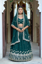 Thumbnail for Lehenga Mart Designer Bollywood Style Wedding Lehenga Choli - Green - Distacart