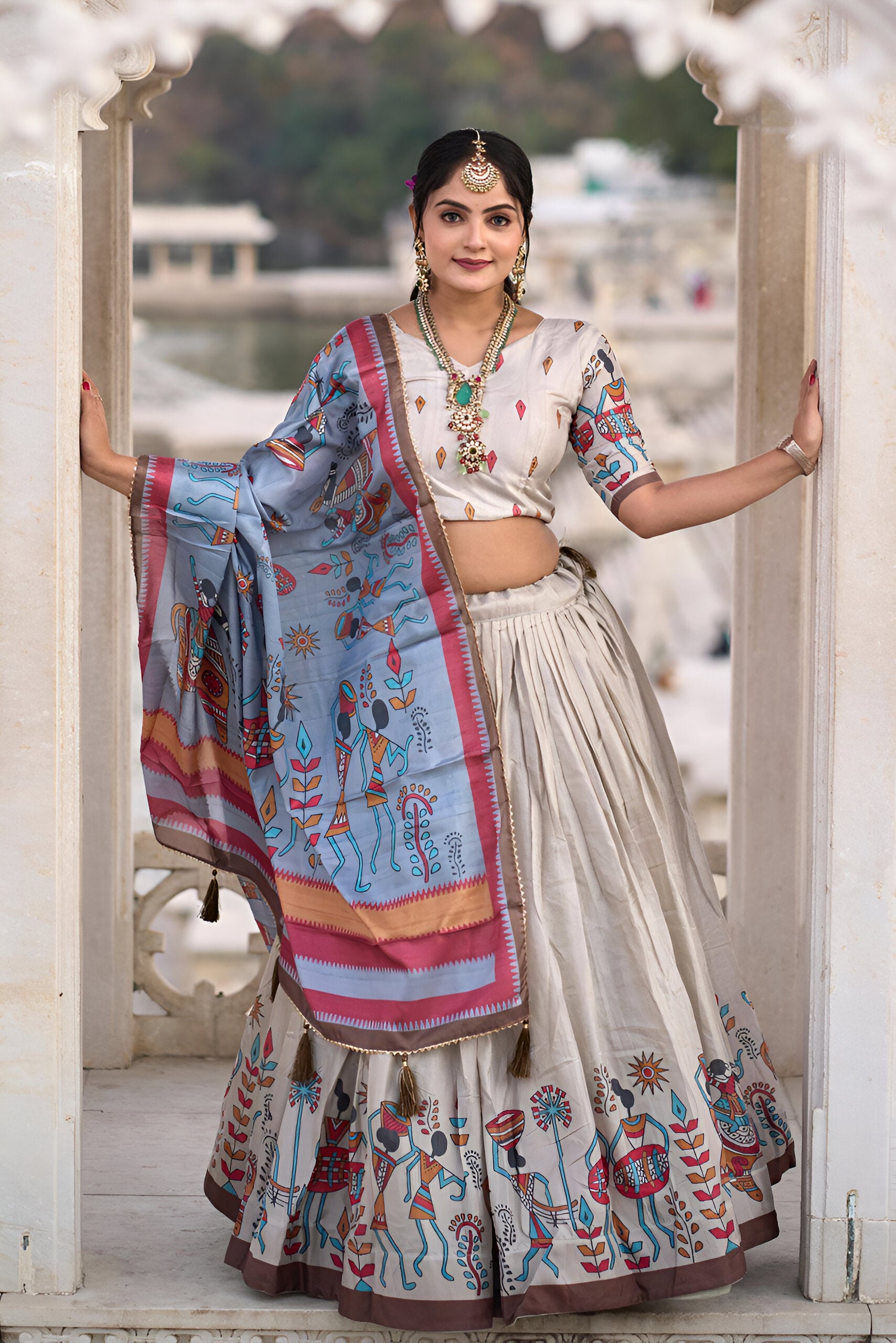 Lehenga Mart Designer Bollywood Style Wedding Lehenga Choli - Cream - Distacart