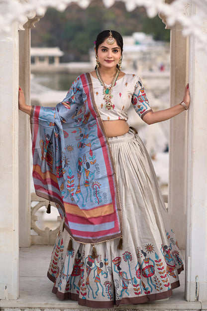 Lehenga Mart Designer Bollywood Style Wedding Lehenga Choli - Cream - Distacart