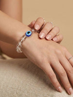 Thumbnail for NVR White Crystal Evil Eye Bracelet for Men & Women - Distacart