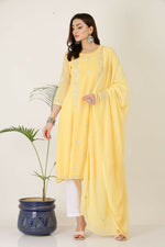 Thumbnail for Joban Fashion Yellow Georgette Kurta Set