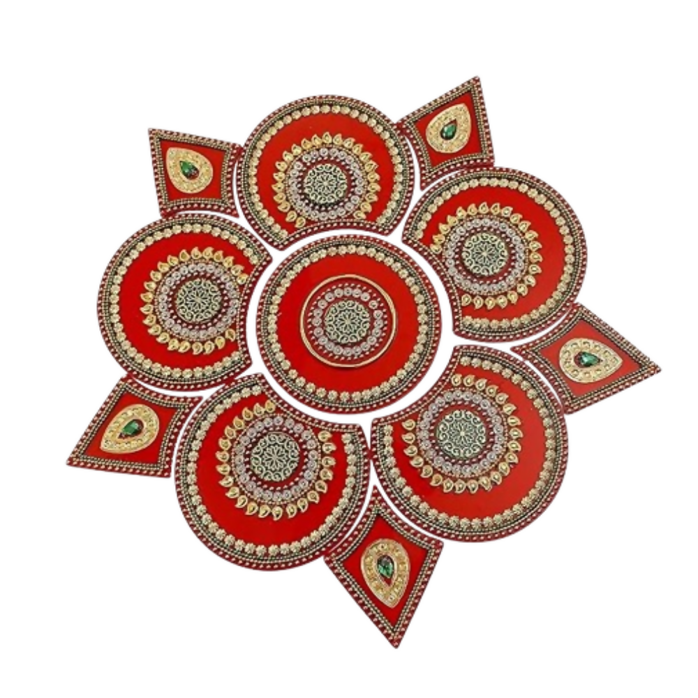 Moira Rangoli Big Acrylic Red for Festival Decorations - Dista