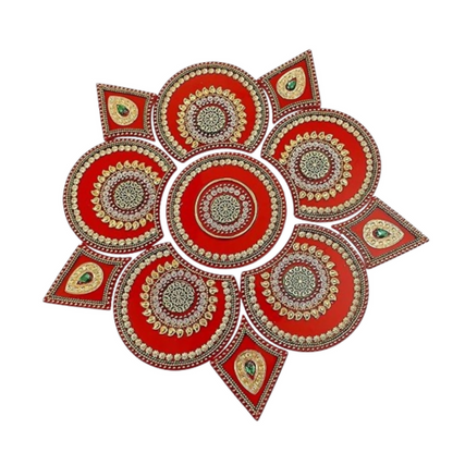 Moira Rangoli Big Acrylic Red for Festival Decorations - Dista