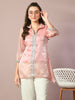 Myshka Women's Pink Solid Longline Party Tunic - Distacart