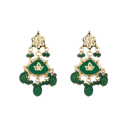 Nuyug 22K Gold Plated Arc Kundan Ruby Drops Necklace - Distacart