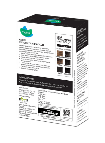 Vegetal Safe Color, Hair Color - Soft Black (Black) - Distacart