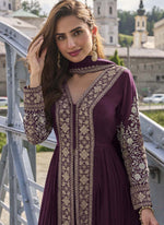 Thumbnail for Vegaa Fashion Fashion Wine Embroidered Pakistani Designer salwar suit - Distacart