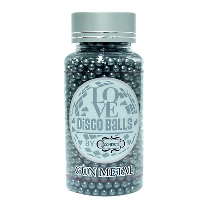 confect gun metal disco balls sprinkles 5 mm 120 gms