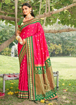 Thumbnail for Shree Shyam Fashion Pink Soft Silk Saree - Distacart