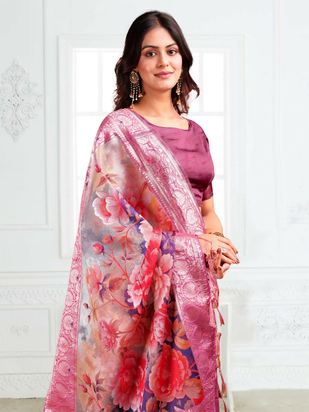 Astita Linen Cotton Pink Saree