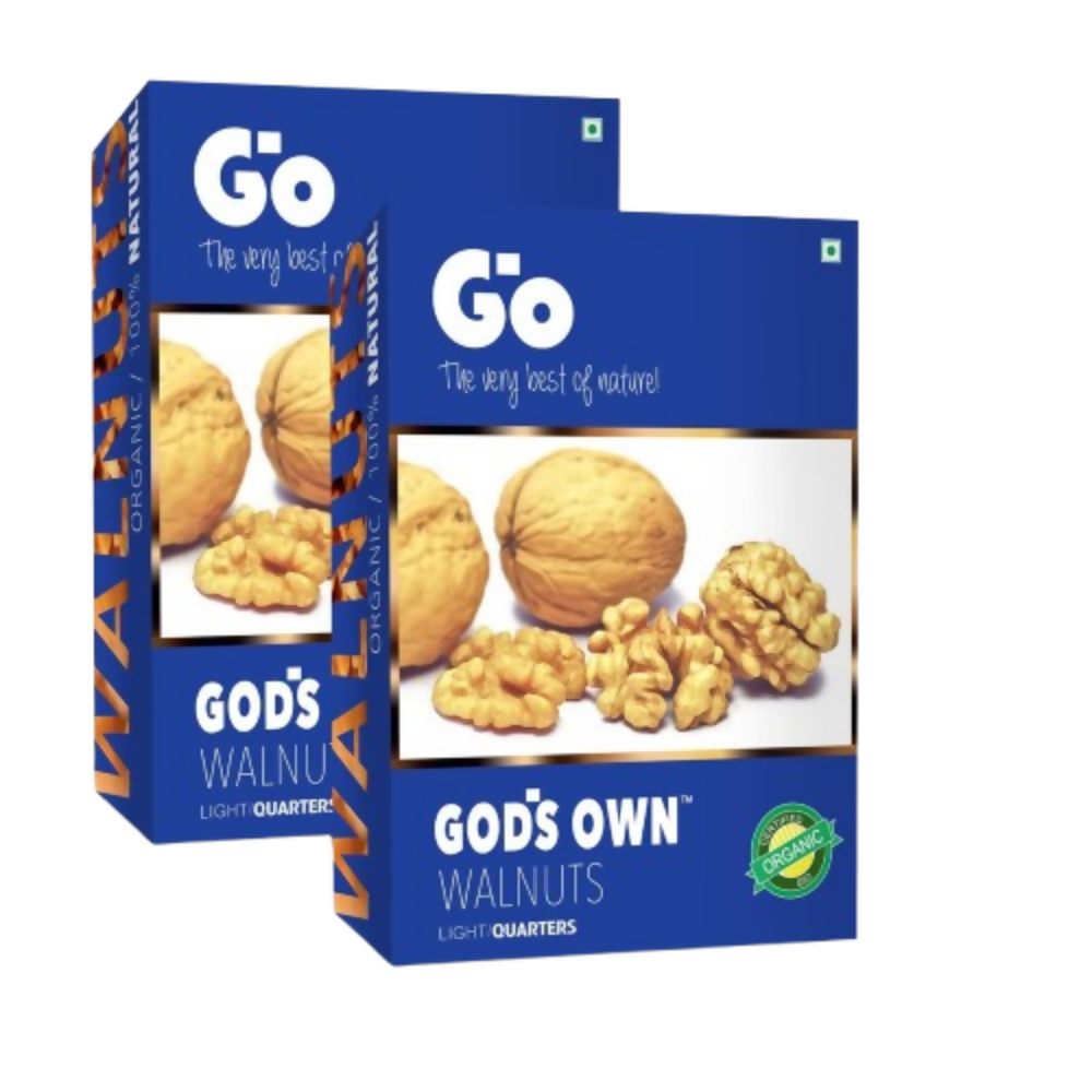 Go Organic Kashmiri Light Quarters Walnuts Kernels (Without Shell) - Dista