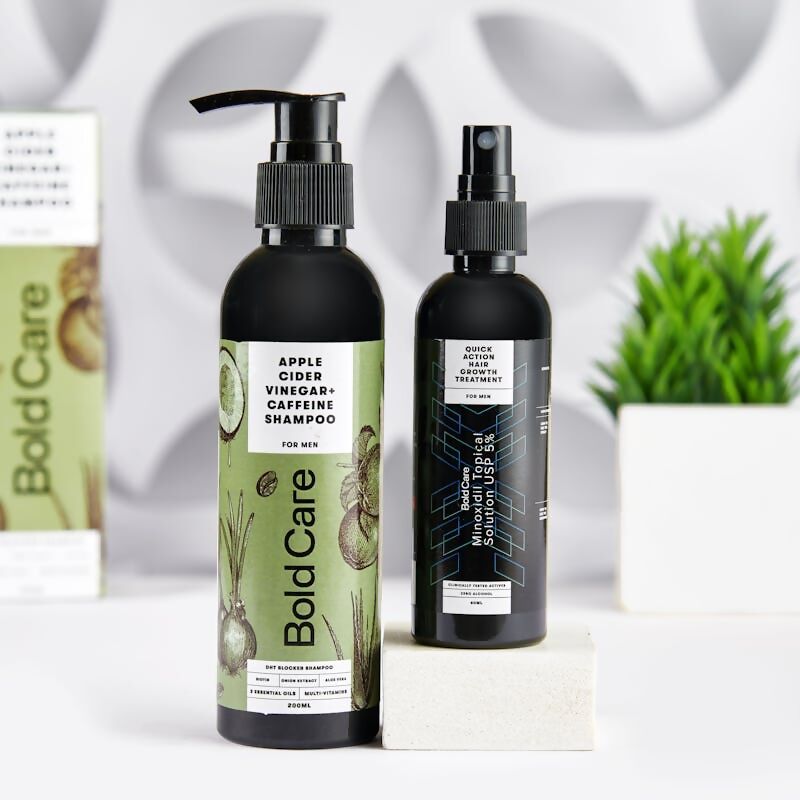 Bold Care DHT Blocker Shampoo & Hair Growth 5% Solution Serum Combo - Distacart