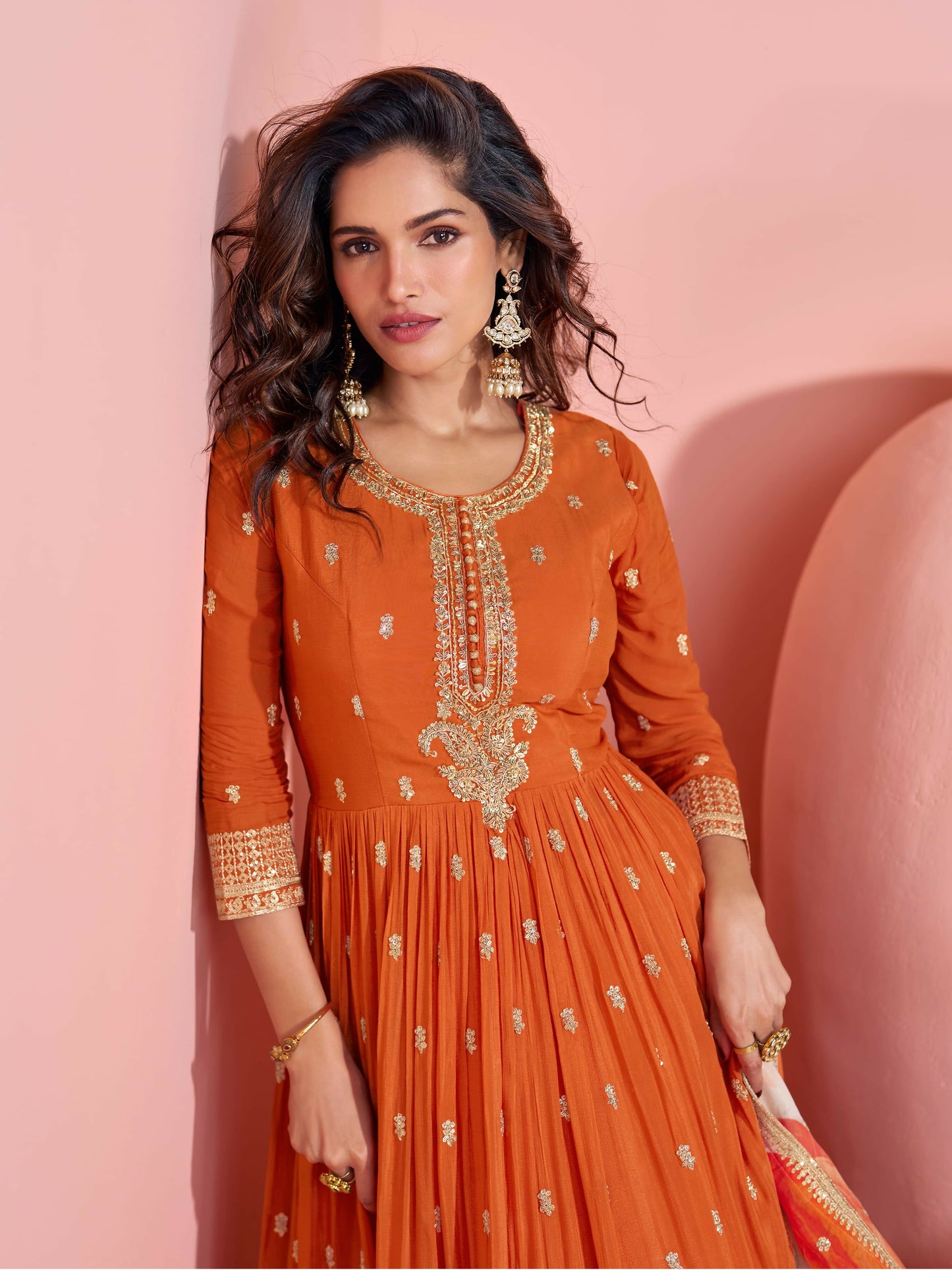 Anaita Yellow Embroidered Silk Anarkali Suits - Distacart