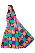 Thumbnail for Vamika Pink Printed Art Silk Saree - Distacart