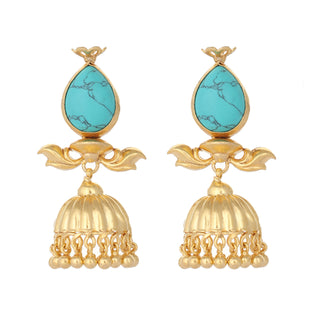 Nuyug 22K Gold Plated Turquoise Grace Earrings