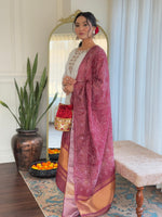 Thumbnail for The52 Women's Roman Silk Embroidered Straight Kurta, Pant and Dupatta Set