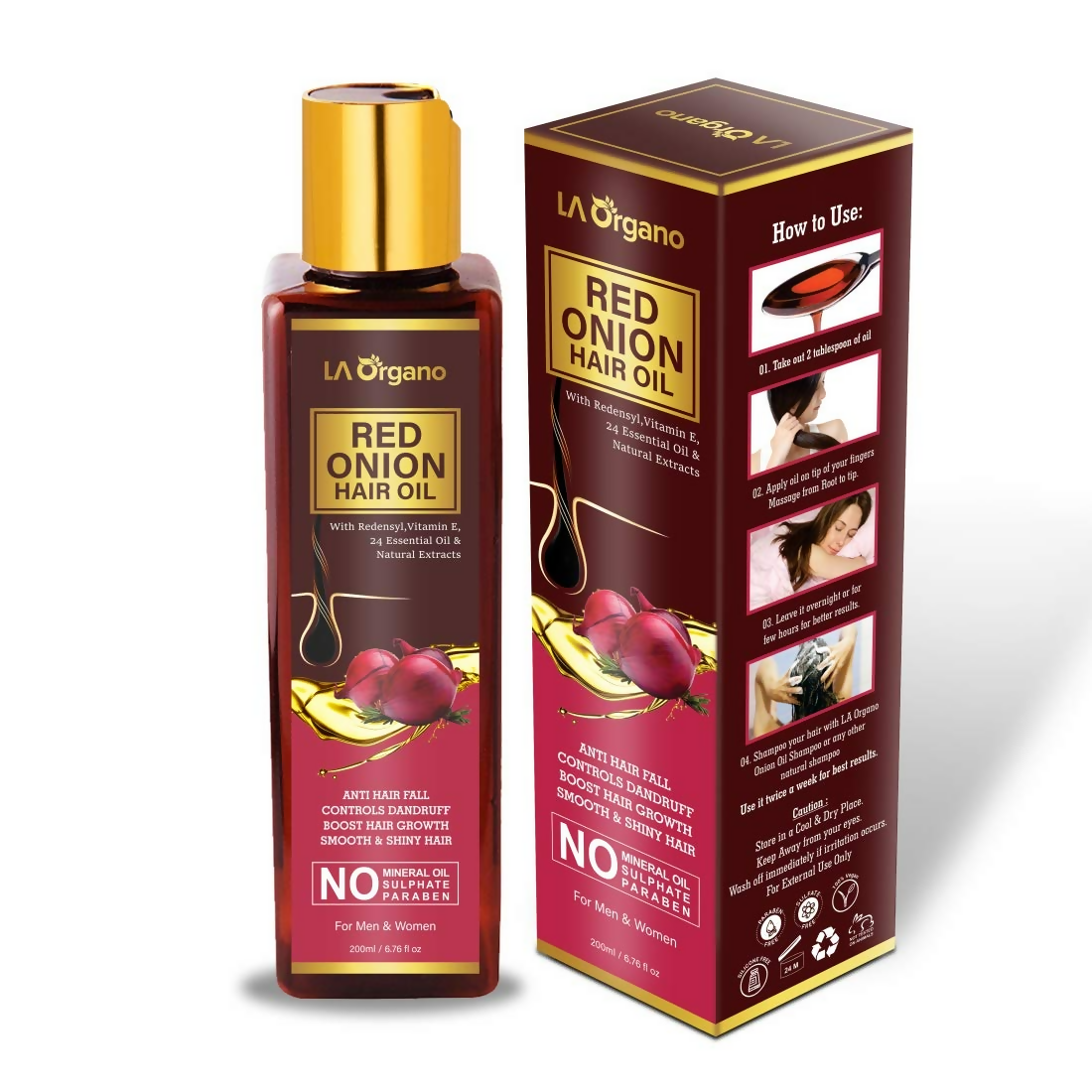 LA Organo Red Onion Hair Oil - Distacart