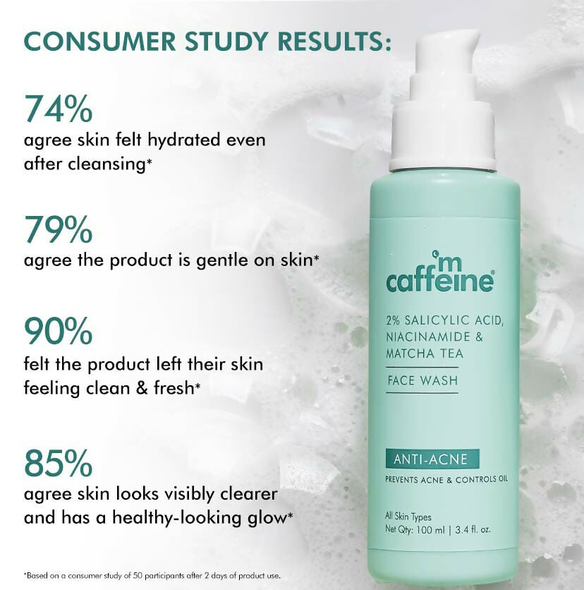 mCaffeine 2% Salicylic Acid Niacinamide & Matcha Tea Face Wash - Distacart