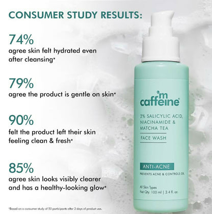mCaffeine 2% Salicylic Acid Niacinamide & Matcha Tea Face Wash - Distacart