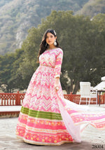 Thumbnail for Wedding Designer Multi Soft Dola Silk Anarkali suit with Dupatta - Sanj - Distacart