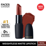 Thumbnail for Faces Canada Weightless Matte Finish Lipstick - Royal Maroon 16 - Distacart
