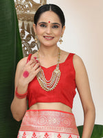 Thumbnail for Astita Linen Cotton Red & White Saree