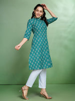 Thumbnail for Sangria Printed Pure Cotton Kurta - Distacart