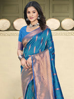 Thumbnail for Astita Silk Blue Saree