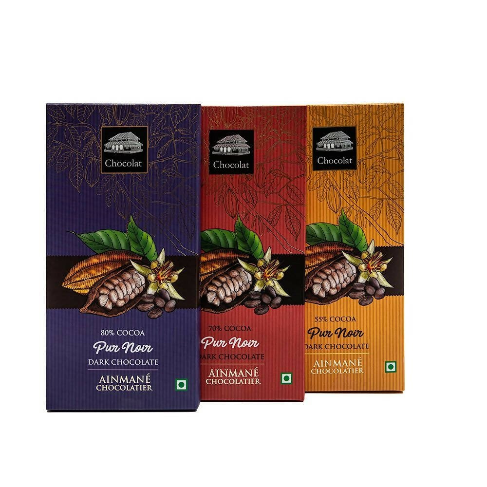 Ainmane Pur Noir Dark Chocolate Bars Pack - Distacart