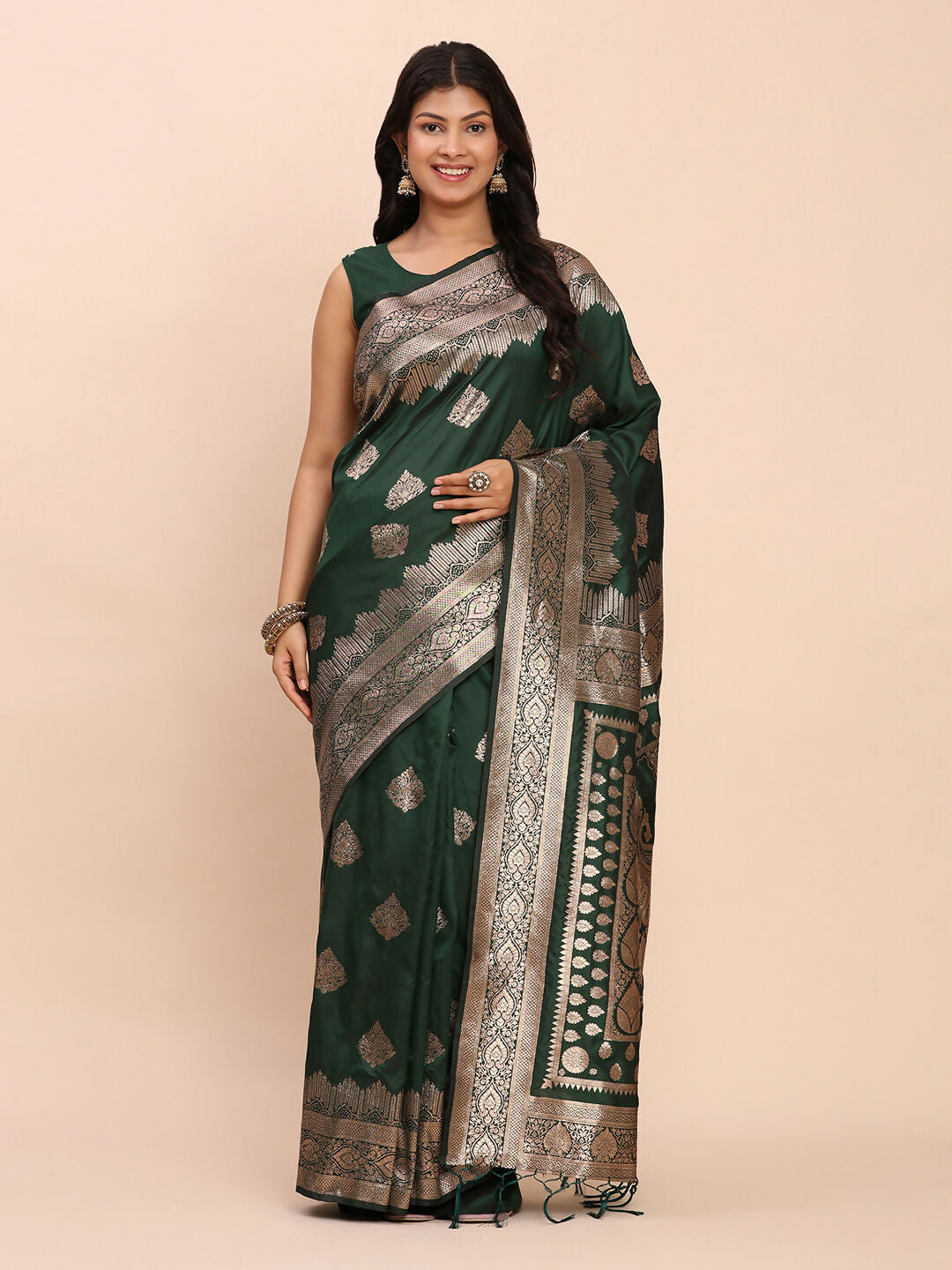 Astita Banarasi Silk Green Saree