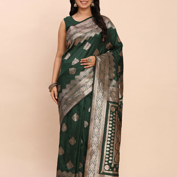 Astita Banarasi Silk Green Saree