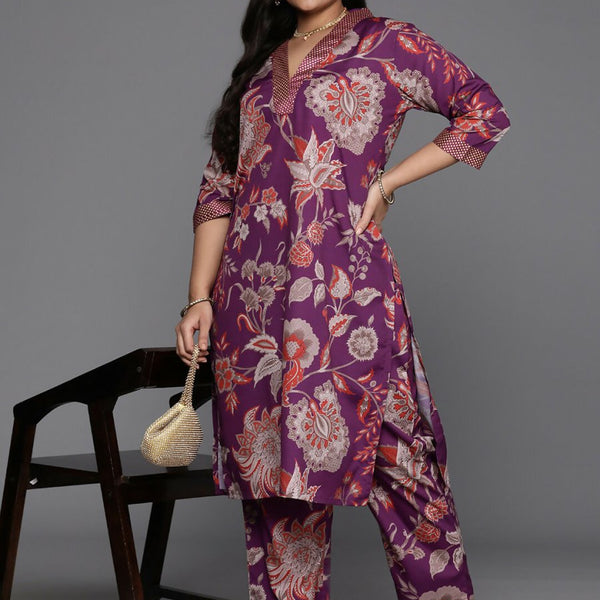 Ahalyaa Women's Traditional wear Kurta Set - Purple - Distacart