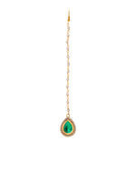 Thumbnail for Ruby Raang Tear Drop Green Meenakari with Diamond Maang Tikka