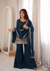 Teeya Creation Teal Blue Embroidered Short Kurta & Sharara Set - Dista