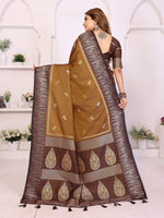 Thumbnail for Aastha Fashion Brown South Soft Silk Zari Weaving Saree - Distacart