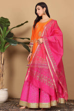 Thumbnail for Joban Fashion Orange Silk Lehenga Set