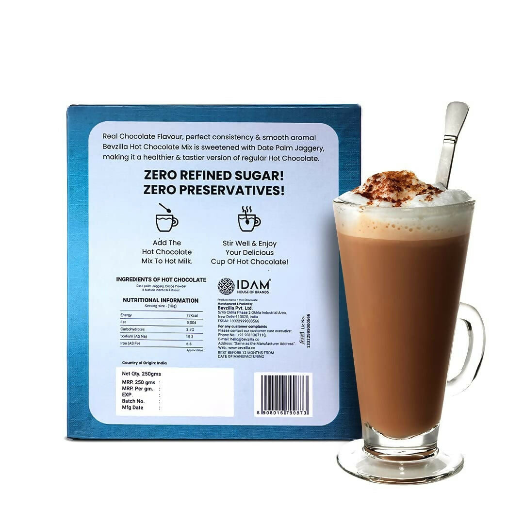 Bevzilla Hot Chocolate Powder (Original) Drink Powder With Organic Date Palm Jaggery - Distacart
