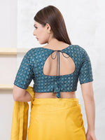 Thumbnail for Joban Fashion Fire-Blue Art Silk Elbow Sleeveless Front Open Blouse