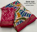 Thumbnail for Rani Cotton Crepe Batik Print Saree with Unstitched Blouse - Hiral Fashion - Distacart