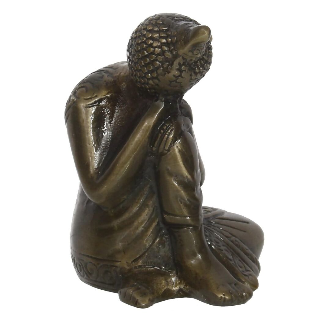 eCraftIndia Brown Metal Resting Buddha Statue - Distacart