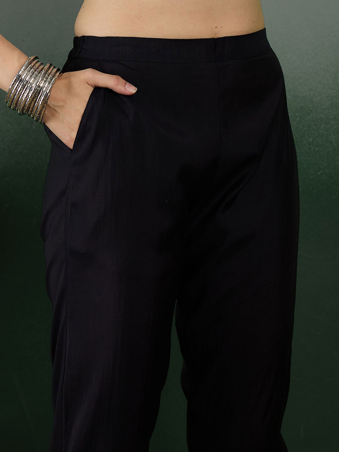 Sangria Floral Printed A-Line Kurta With Trouser