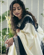 Thumbnail for Preksha Creation Banarasi Soft Silk Women White Saree - Distacart