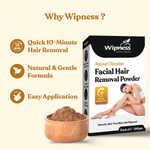 Thumbnail for Wipness Natural Chocolate Facial Hair Removal Powder - Dista
