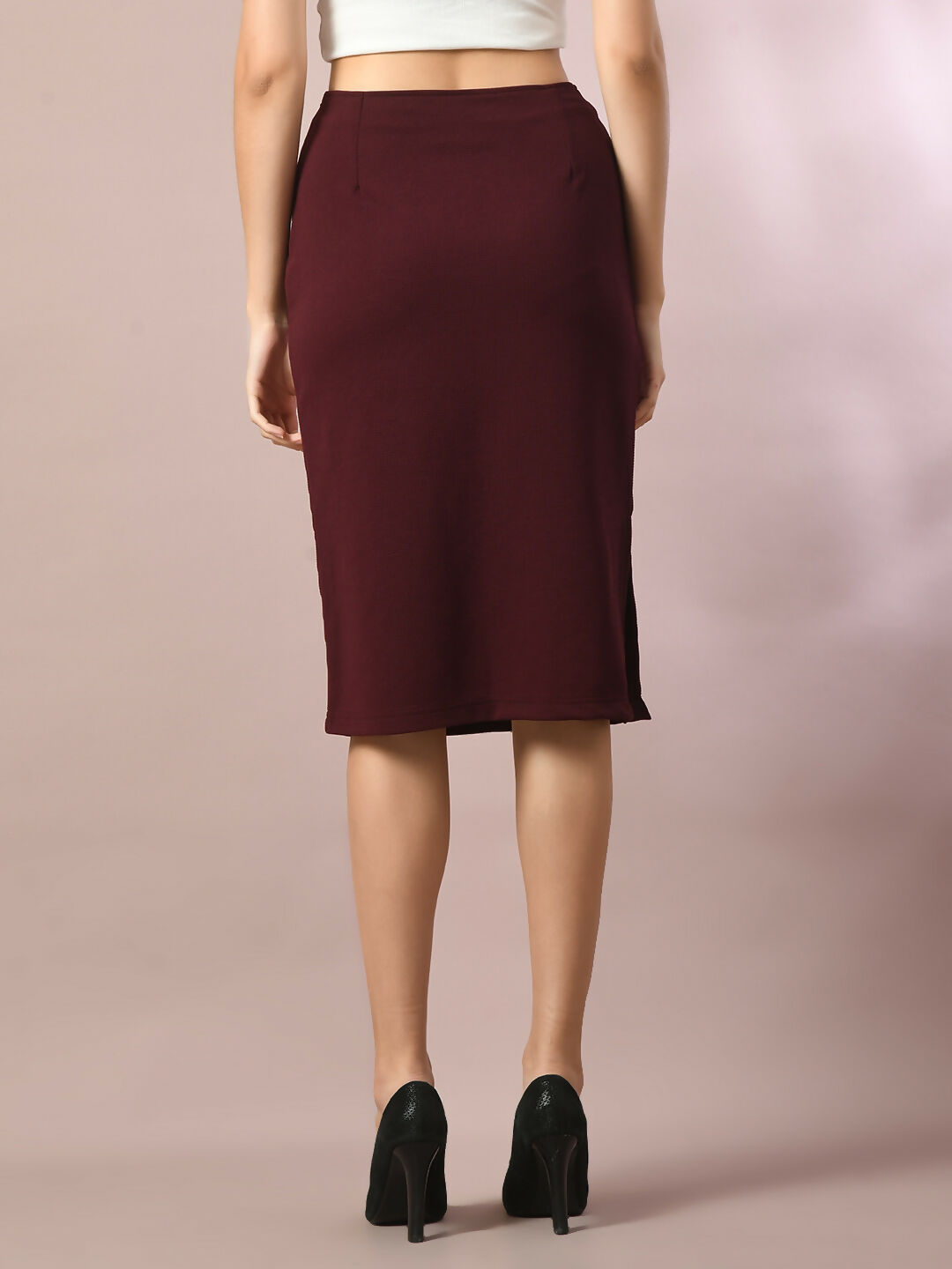 Myshka Women's Brown Solid Knee Length Party Embellished Skirts - Distacart