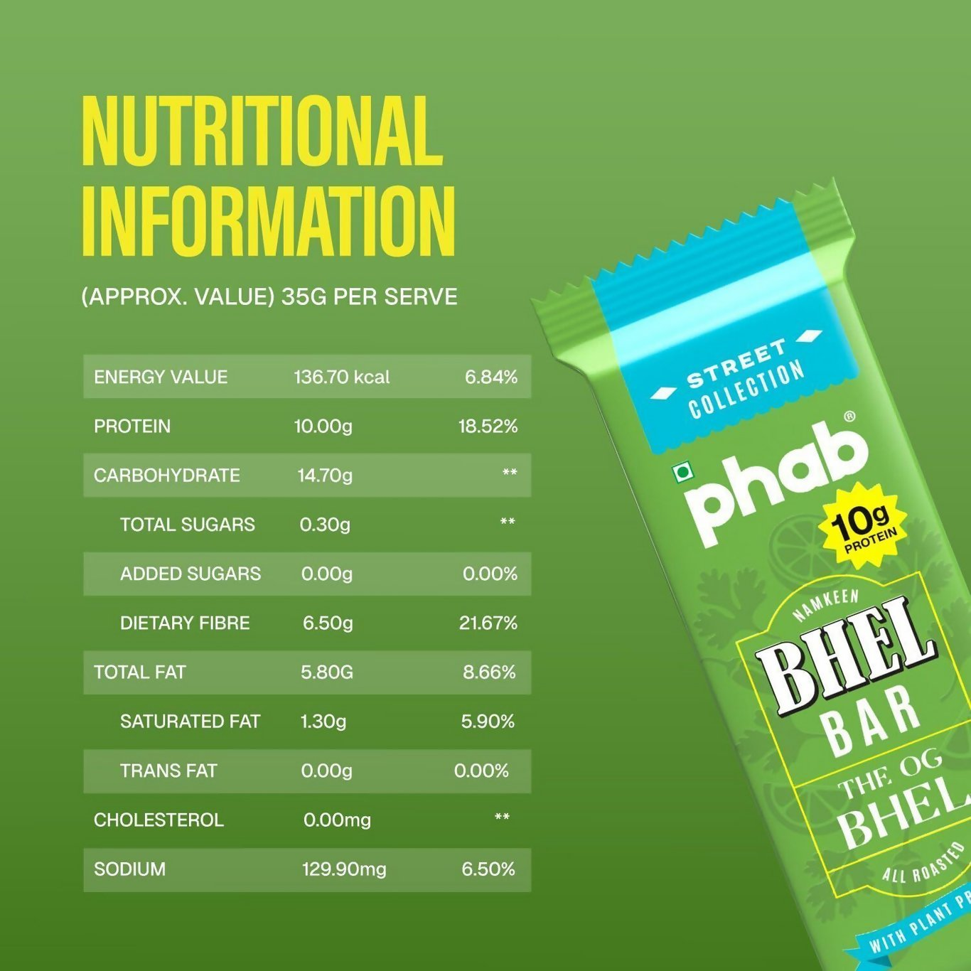Phab OG Bhel Flavour Protein Bars - Dista
