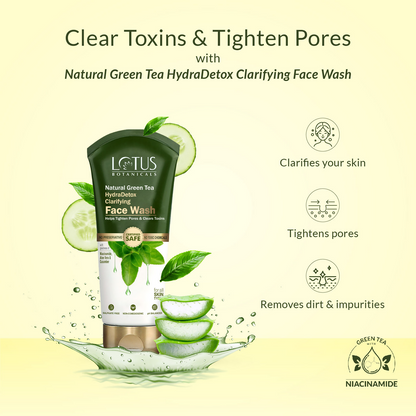 Lotus Botanicals Natural Green Tea Hydradetox Clarifying Face Wash - Distacart
