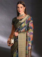Thumbnail for NOZ2TOZ Women's Silk Blend Multi Color Printed Designer Saree With Blouse Piece - Distacart