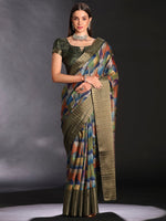 Thumbnail for NOZ2TOZ Women's Silk Blend Multi Color Printed Designer Saree With Blouse Piece - Distacart