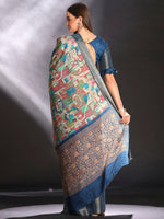 Thumbnail for NOZ2TOZ Women's Silk Blend Multi Color Printed Designer Saree With Blouse Piece - Distacart